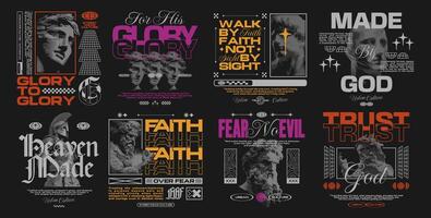 Graphic designs about faith and trust vector