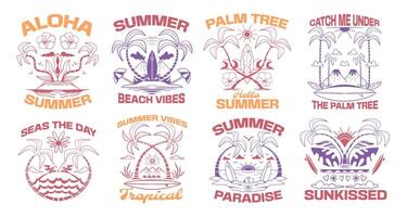 Tropical summer designs with palm trees vector