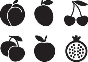Flat Illustration of Six Distinct Stone and Seed Fruits vector