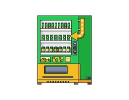 Colorful vending machine with drinks vector
