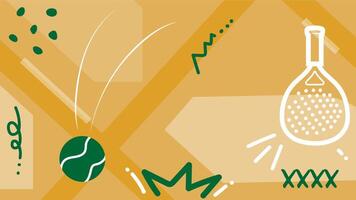 Abstract geomatric background with padel Brush drawing. Modern futuristic sport concept. Suit for presentation, website, cover, poster, banner, brochure, header, website vector