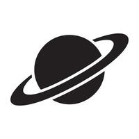 Illustrative Planet Icon Orbiting Cosmic Sphere Graphic Design Symbol Black and White Simplicity for Astronomy and Space Exploration Themed Projects vector