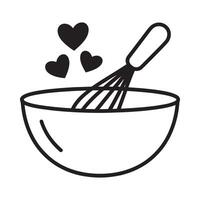 A Heartfelt Culinary Creation Whisking Love into Every Dish A Bowl Full of Affection Baking Bliss vector