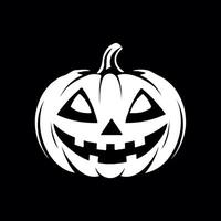Smiling jack-o'-lantern face drawn in bold black and white style on a dark background, symbolizing Halloween celebration or spooky themes vector