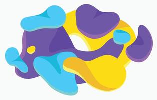Flow design with abstract geometric flying elements. Round flowing leafs. Abstract banner with flowing liquid curve shapes background vector