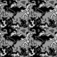 Black camouflage seamless pattern. Splashes masking camo repeat print. Classic clothing style masking dark camo, repeat print vector