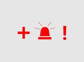 a plus sign a siren and an exclamation mark collectively indicating an emergency vector