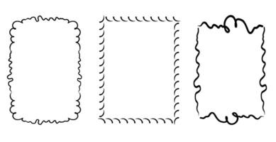 Hand drawn decorative curly borders set vector
