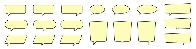 Yellow Chat and Speech Bubble Icons Set vector
