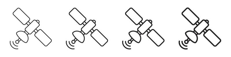 Satellite Line Icon. Space Satellite Symbol. vector