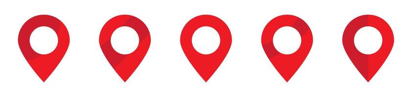 Red Map Pointer Icon. GPS Location Pin Icon. vector