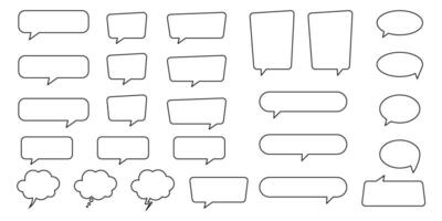 Set of line speech bubble, ounline speech balloon, chat bubbles. vector