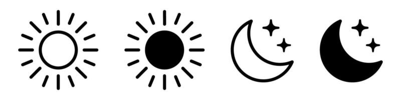 Sun and Moon Icon. Day and Night Symbol. vector