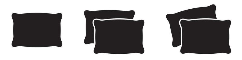 Pillow icon. Pillow icons set in black color. vector