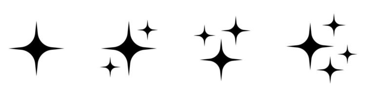 Shine icon. Twinkling stars set. Symbol of sparkle, glint, gleam, etc. Star icon. vector