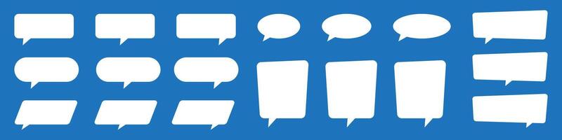 White speech and thought bubble shapes in comic style. Blank text boxes for communication, storytelling, comic books, and graphic design. vector