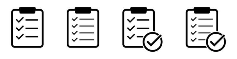 Clipboard with Check Mark Icon - Checklist Symbol for Web and App UI Design. vector