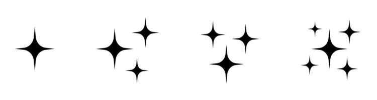 Shining Star Symbols - Glint, Gleam, and Sparkle Collection. vector
