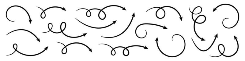 Sketch Style Hand Drawn Arrows. vector