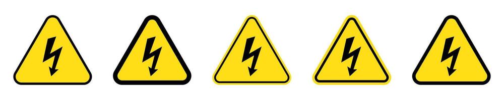 High voltage sign with lightning and High voltage icon. vector
