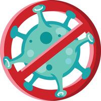 Made in the UK Corona virus inside a no symbol icon flat style. vector