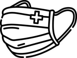 Made in UK medical mask with a cross icon outline style. vector
