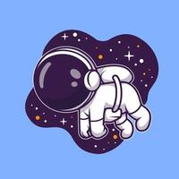 Cute Astronaut Floating And Sleeping In Space Cartoon vector