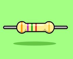 Electronic Resistor Component with Color Bands Illustration vector