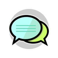 Chit chat icon. Colorful talking speech bubbles symbol. vector