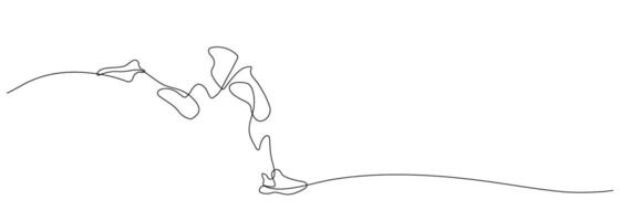running exercise close up line art continuous vector