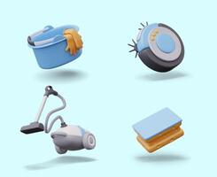 Cleaning tools including a vacuum and bucket vector