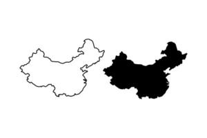 China map outline and filled map with detailed provinces. Suitable for presentations, educational materials, websites, and travelrelated designs. vector