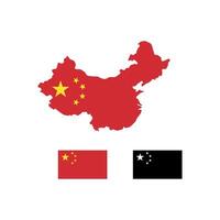 China map flag black version illustrates provinces. perfect for educational resources, presentations, travel websites, and cultural publications. vector