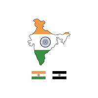 India map with flag variations and detailed design, perfect for educational materials, presentations, or travelthemed designs for commercial use. vector