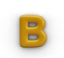 Golden letter B on white background. Part of alphabet vector