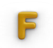 Capital letter F in festive 3D style. Golden element of alphabet on white background vector