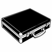 A black and white illustration of a briefcase vector