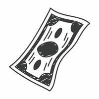 A dollar bill drawn in black ink on a white background vector
