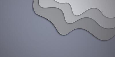 Abstract Gray Layered Paper Cut Background with Organic Curves vector