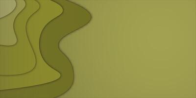 Abstract Yellow and Brown Wave Background with Layered Paper Cut Style minimalist vector