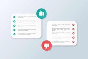 Approval and Disapproval Positive vs. Negative Feedback with Checkmarks vector