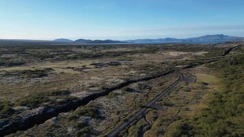 Tectonic Crack in Icelandic Landscape video