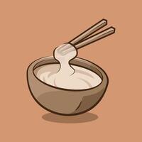 Digital Asset of Papeda Food Cartoon Illustration Available for Sticker and Background Design vector