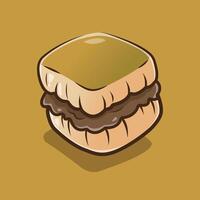 Digital Asset of Indonesian Street Food Chocolate Martabak Available for Sticker, Logo Template and Background Design. vector
