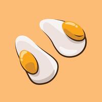 Sunny Side Up Eggs Cartoon Illustration Available for Sticker and Background Design vector