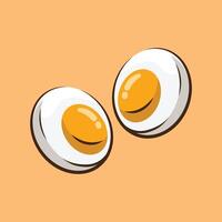 Eggs Slice Cartoon Illustration Available for Sticker and Background Design vector