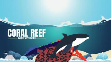 Save the Reefs, Join the Movement During Coral Reef Awareness Week vector
