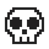 Black and white Pixel Skull vector