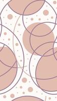 Seamless pattern with circles and curved lines in pastel colors, abstract design on a white background vector