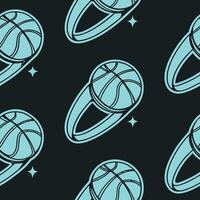 Seamless pattern, Futuristic hologram ring design, glowing cyan with black backdrop, dynamic tech aesthetic in form vector